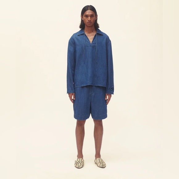 COMMAS Other - NEW COMMAS denim cotton and hemp tie front shirt Australian brand